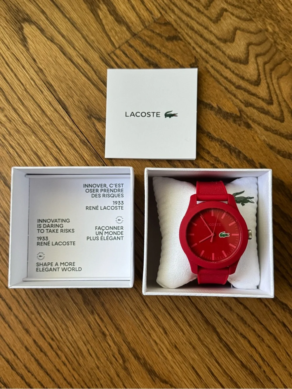 Lacoste Red Sport Silicone Watch with Green Logo